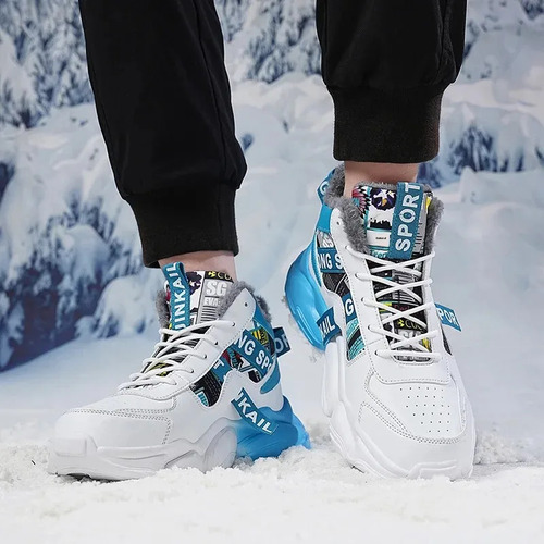 Zapatillas Deportivas Altas Para Correr Con Forro Polar De Invierno Para Hombre