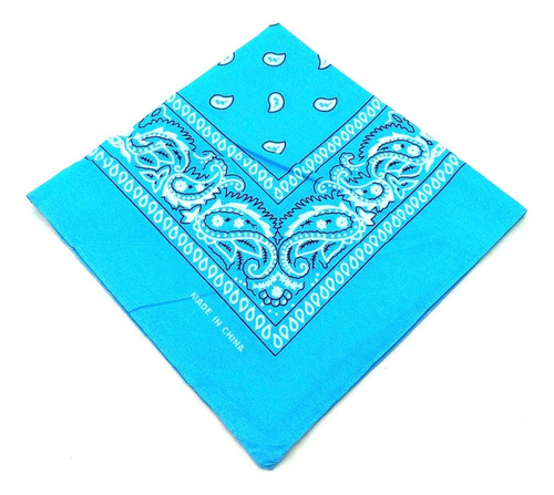 Pañoletas Bandanas 50x50cm Color A Elección 12 Unidades Color Celeste