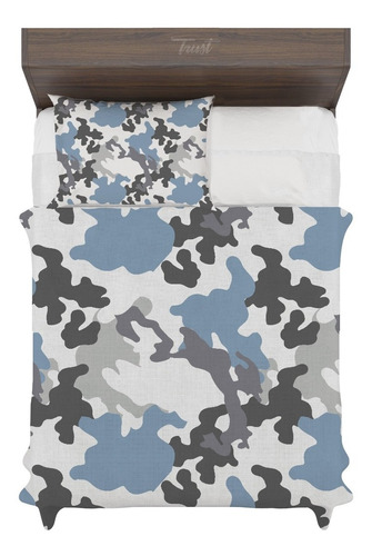 Jogo De Cama Solteiro Camuflado Militar Exercito Camo Army