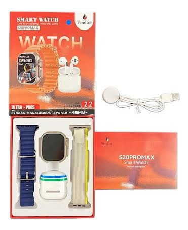 S20 Pro Max Smartwatch Gris Mesh Azul Gris (Reacondicionado)