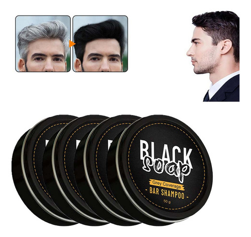 M Shampoo E Sabonete 4 Peças Para Cobrir Cabelos Brancos,