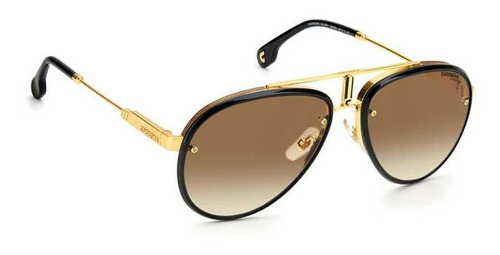 Óculos De Sol Unissex Carrera Glory Black Gold Cor Da Armação Dourado Cor Da Lente Marrom