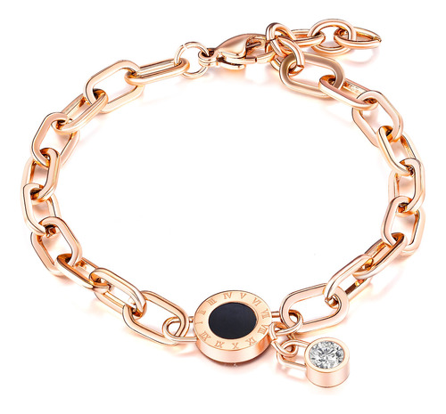 Pulsera De Diamantes Con Números Romanos, Marca De Moda, Oro