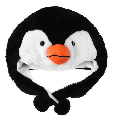 Gorra De Felpa Con Diseño De Pingüinos De Dibujos Animados