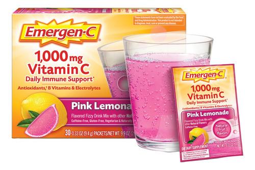 Emergen-c Polvo Vitamina C 1000 Mg Limonada Rosa 30 Sobres