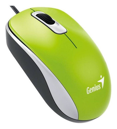 Mouse Genius  Dx-110 Usb Negro Suave Color Verde Primavera