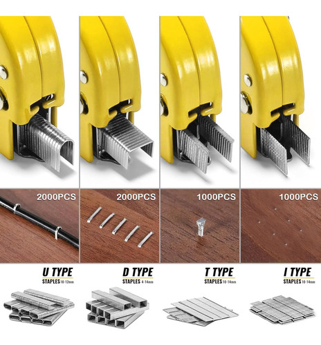 Engrapadora Tapiceria 4 En 1, Grapadora Para Madera Con