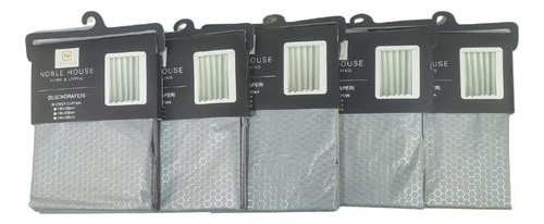 N+ Plástico Monocromo Cortina De Ducha Grid Estilo 180*180cm Gris