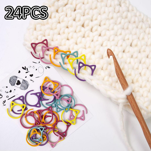 24 Piezas Marcadores De Puntada En Forma De Oreja De Gato