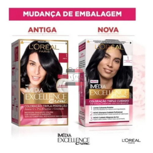 Tintura L'Oréal Paris  Imedia Excellence Tinta Imédia Excellence 12.111 Fetiche L'oréal Paris tom 1.0 preto x 272g