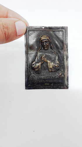Yh Antiguo Aplique Laton Religio Beata Maria Mazzarello 1900