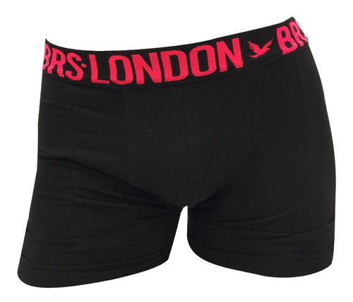 Boxer Bross Elastico Negro Letra Roja Fluor