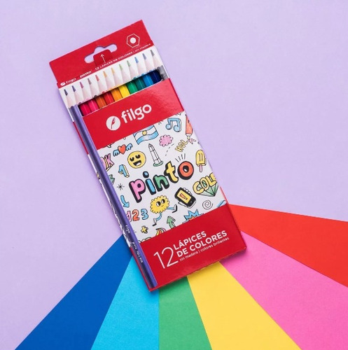 Lapiz Lapices Filgo Color Caja X 12 Colores Largos De Color