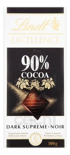 Chocolate Suizo Lindt Excellence 90% Cacao Supreme Dark 100g