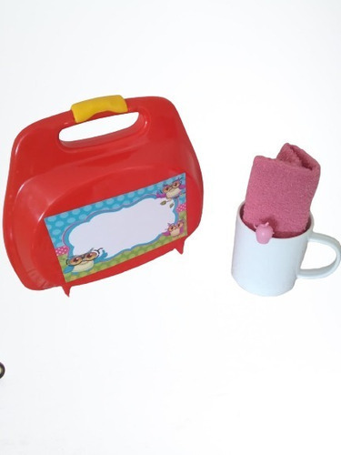 Kit Lunchera Infantil +taza+ Toallita + Marca Tazas - Pack 