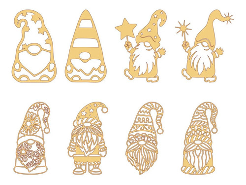 Pack Vectores Corte Laser Figuras Gnomos Duendes Navidad