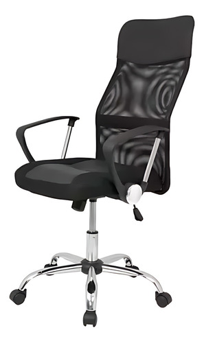 Silla Oficina Ejecutiva Malla Negra Ergonómica Color Negro