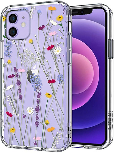 Estuche Mosnovo Para Teléfono 12 Pro, Patrón De Flores Botán