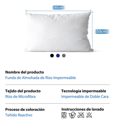 2pcs Funda De Almohada De Rizo Impermeable Tamaño Estándar
