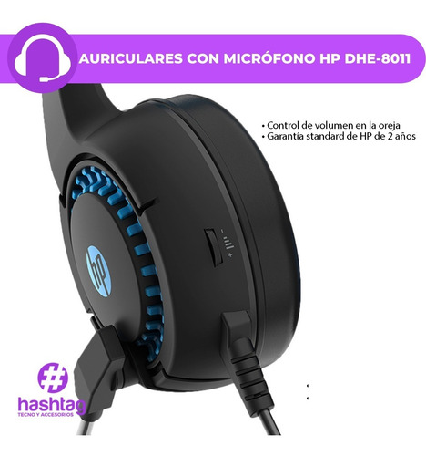 Imagen 5 de 10 de Auriculares Gamer Hp Over Ear Stereo Ajustable Con Microfono