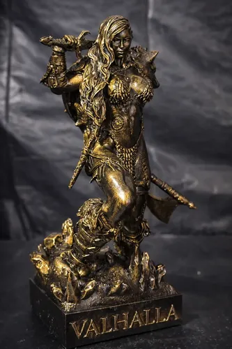 Estátua Original Viking Guerreira 15cm | Parcelamento sem juros