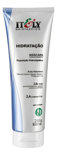 Itely Máscara Tratamento Creme Hidratação Ácido Hialurônico Reposição Hidrolipídica Sem Frizz 250g