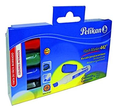 Pelikan Flash Marker 442 Rotuladores Pizarra Blanca, 4 Por