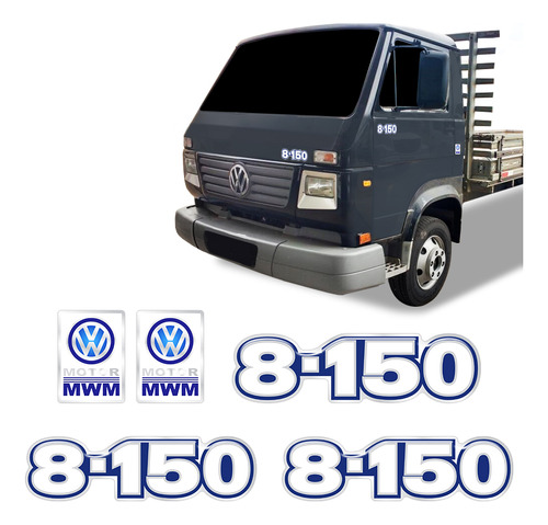 Kit Adesivos 8-150 Emblemas Caminhão Mwm Volkswagen Resinado