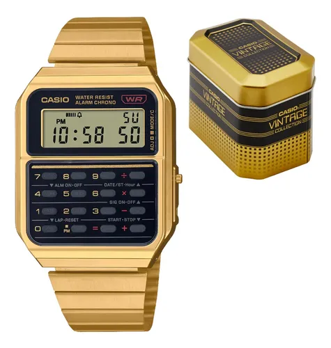 Casio calculadora reloj dorado sale