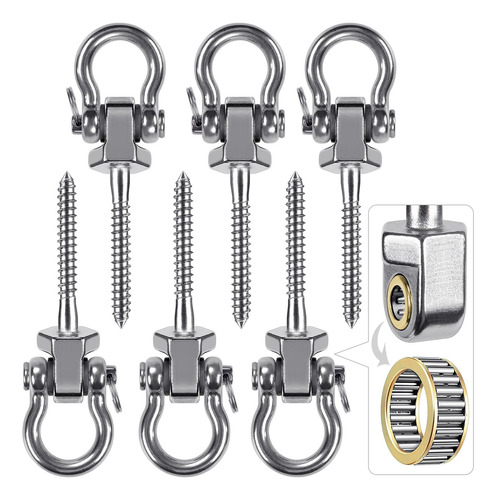 Perchas De Columpio Resistentes Con Rodamientos Paquete De 6