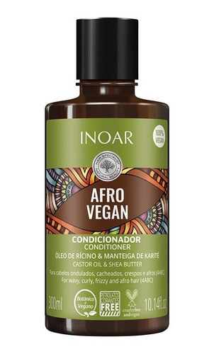 Shampoo Afro Vegan Inoar 300ml Vegano Rizos Rulos