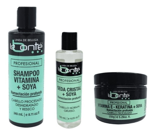 Kit Soya Shampoo,vitamina E Keratina + Seda Cristal Labonte