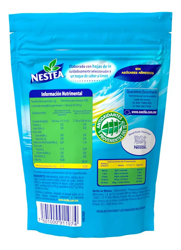 Nestea Té Negro Sabor A Limón Sin Azúcar De 600g Msi