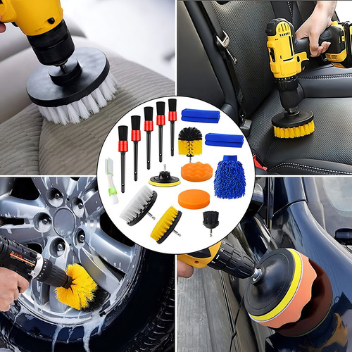 Kit De Limpieza De Coche Con Cepillo De Taladro Eléctrico De