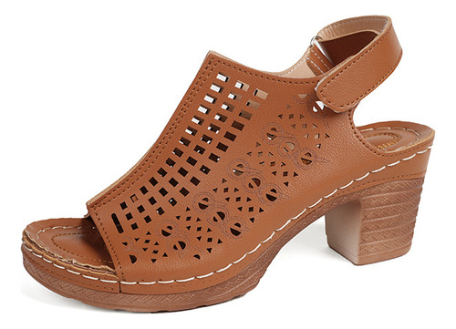 Sandalias Retro De Tacón Alto Con Plataforma Fish Mouth Para