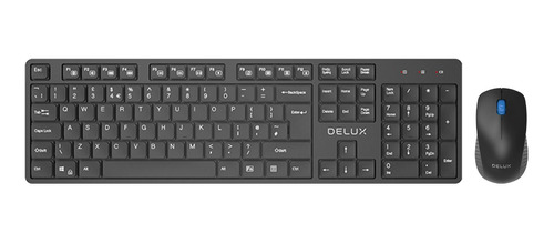 Combo Teclado Usb Delux K6012u Black Y Mouse M321bu Rojo 