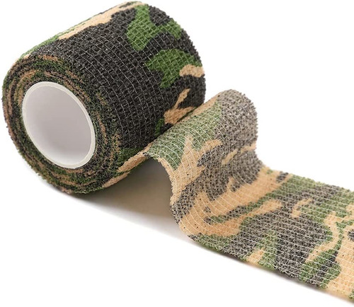 3 Rollos De Cinta De Camuflaje Autoadhesiva - Verde Oscuro