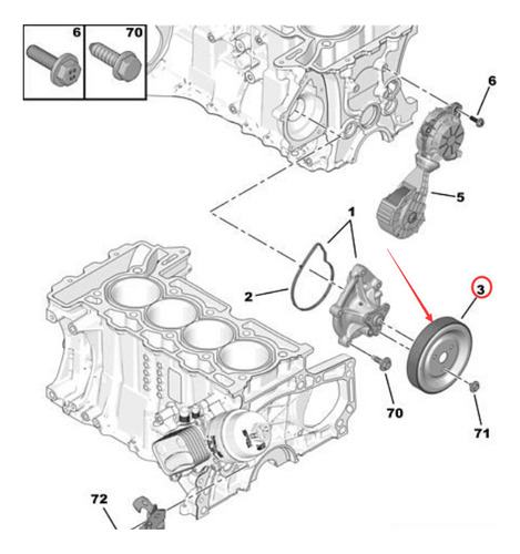 Polea Bomba De Agua Para Peugeot Para Citroen C3/c4/c5 Ds5/6