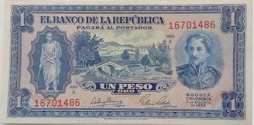 Billete 1 Peso Oro 7 Ago 1953 Unc