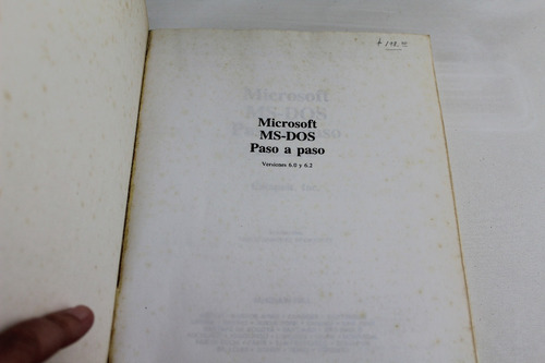 L3832 Microsoft Ms Dos -- Paso A Paso Curso Oficial De Micro (Usado)