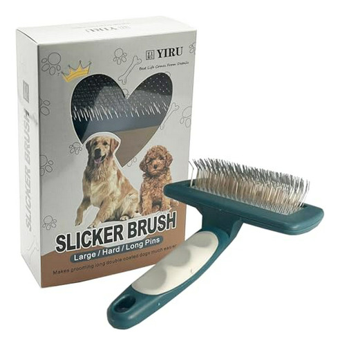 Cepillo Slicker Grande Para Perros De Pelo Largo Y Rizado.