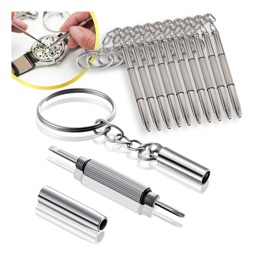 Kit 120 Chaveiro Multifuncional 3 Em 1 Chave Fenda Philips