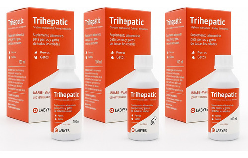 Trihepatic Labyes 100ml Protector Hepático Perro Y Gato 3 Pz