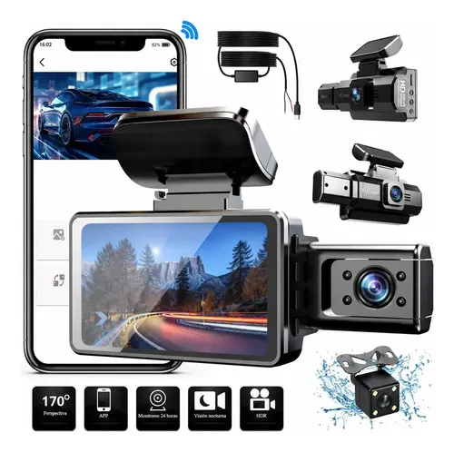 AUTODIAG Cámara Para Automóvil Full Hd 1080p 3 En 1 Wi-fi Incorporado, Cámara Para Auto Dash Cam