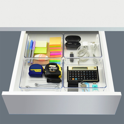 Imagem 4 de 4 de Organizador Pote Transp Grande Kit 4 Pçs Acrimet Ref. 973.0