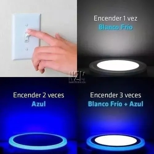 Foco Panel Led Plafón Led Bicolor Sobrepuesto 18w + 6w/040
