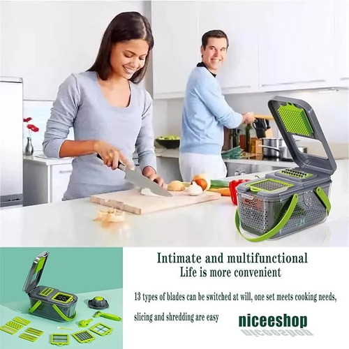 Picador Verduras Rallador 22 En 1 Multifuncional Con Mango®