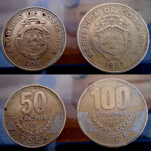 Costa Rica - Set De 2 Monedas 50 Y 100 Colones - Buen Estado