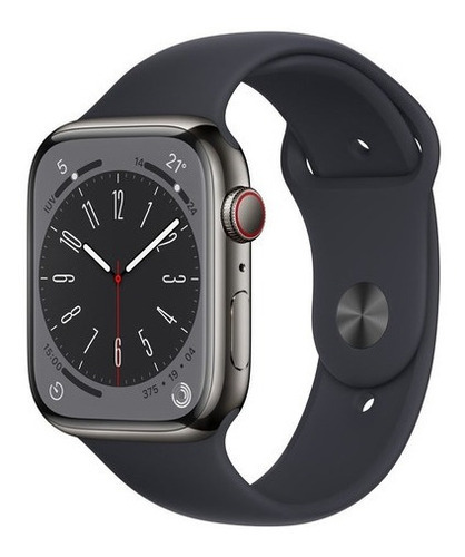 Pulseira meia-noite para Apple Watch Series 8 (45 mm Gps + Celular) Cinza Cinza Azul Escuro