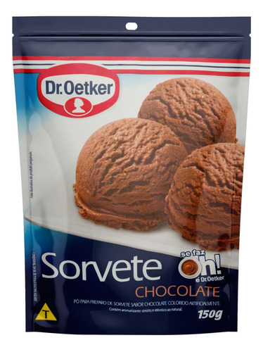 Pó para Sorvete Chocolate Dr. Oetker Sachê 150g